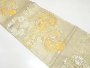 花丸文様織り出し　袋帯